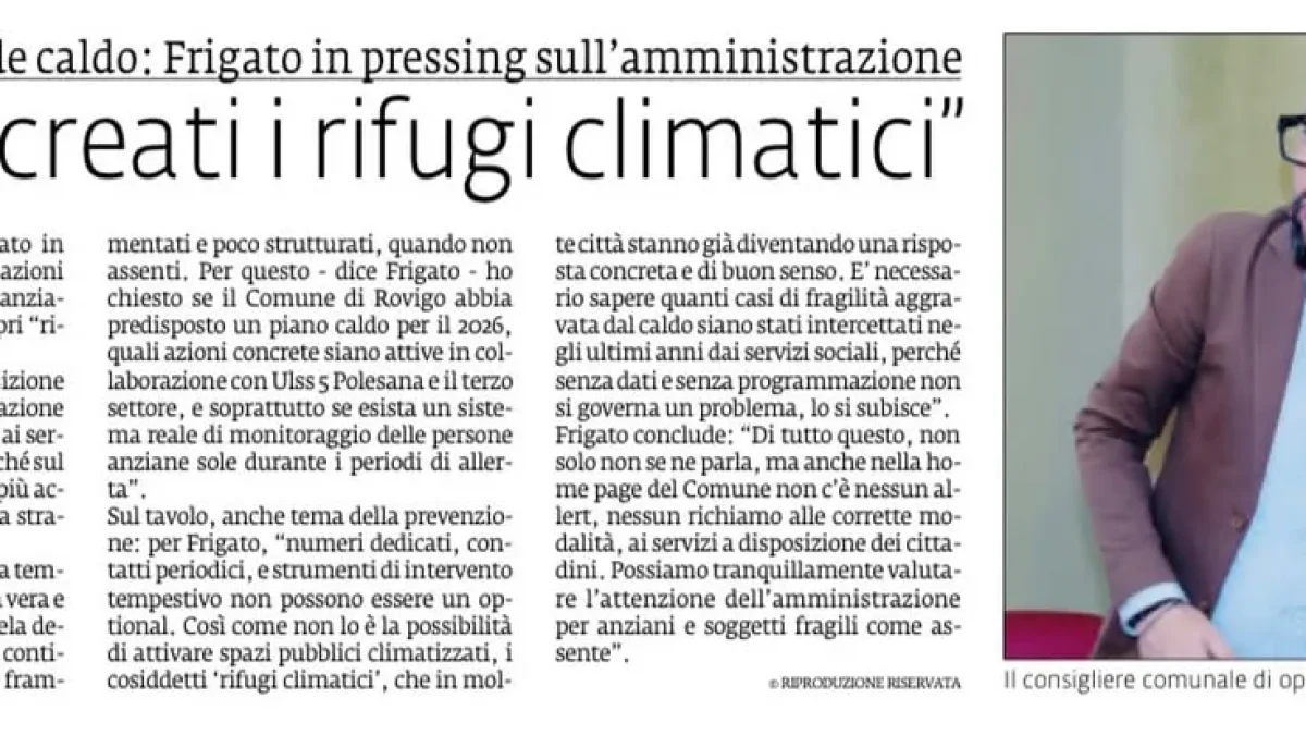 ONDATE DI CALORE: SERVE UN PIANO, NON L’IMPROVVISAZIONE